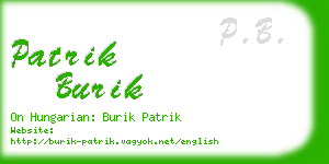 patrik burik business card